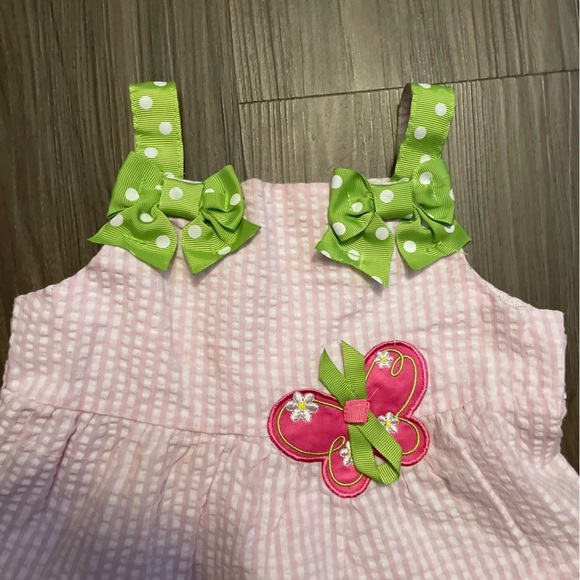 Emily Rose Toddler Girls Pink and Green Butterfly Checkered Gingham Dress size2T - Picture 3 of 7